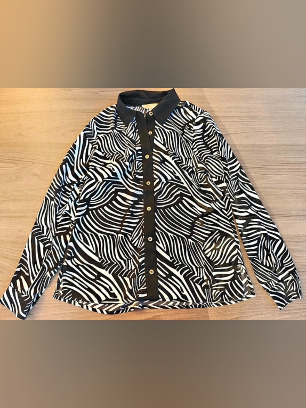 Michael Kors Zebra Print Button Down Shirt
